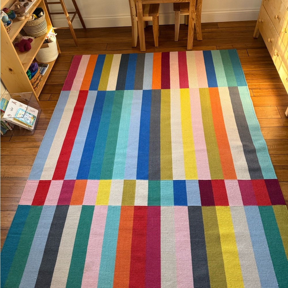 IKEA “Halved” 100% Wool Handmade Rug, 5,7”x 7’10”